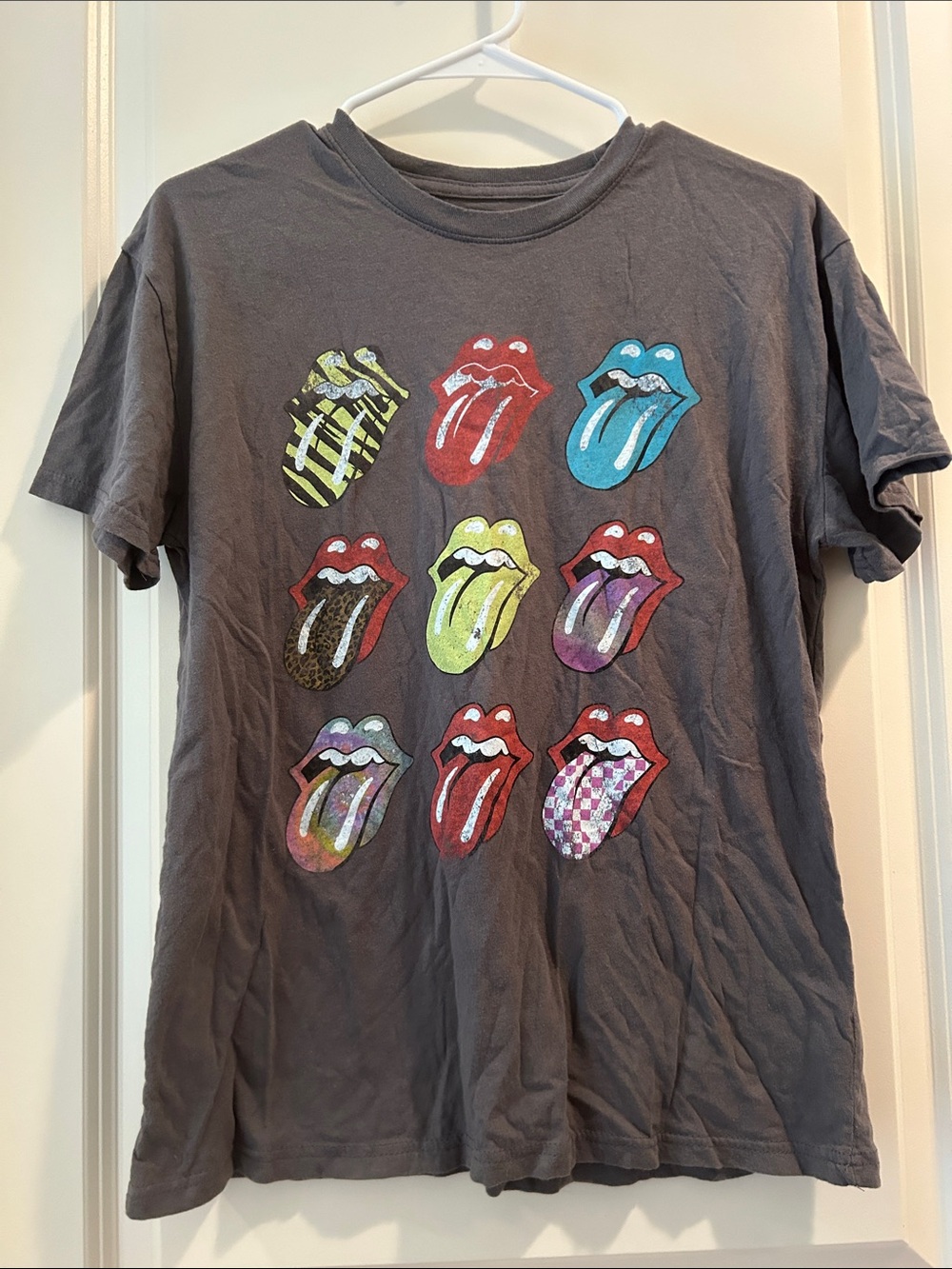 The Rolling Stones Rock Band Graphic Tee Colorful Tongues short sleeves size L